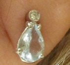 xxM1319M 14k white gold Aquamarine and diamond earrings lTakst - Valuation N.kr. N.Kr. 9000